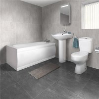 1700 Sydney Straight Bath Suite with Taps and Wastes