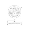 250mm Ultra Slim Round Shower Head with Wall Arm