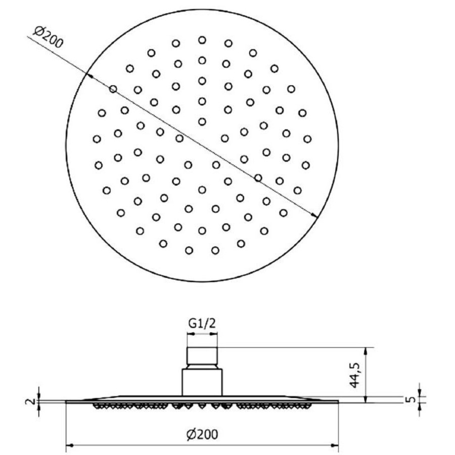 Concealed Thermostatic Mixer Shower with Slim Wall Mounted Shower Head - EcoS9