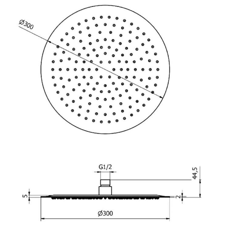 Grade A1 - 300mm Round Ultra Slim Ceiling Shower Head