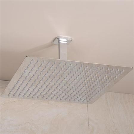 Ultrathin Designer Square 400mm Shower Head Ceiling Arm