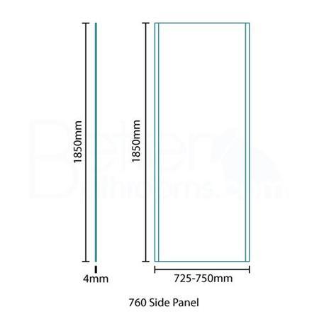 1100 x 760 Sliding Shower Enclosure - Universal Fit 4mm Glass - Aqualine Range