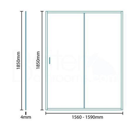 Aqualine 4mm 1600 x 800 Sliding Door Shower Enclosure