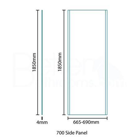 Aqualine 4mm 1700 x 700 Sliding Door Shower Enclosure