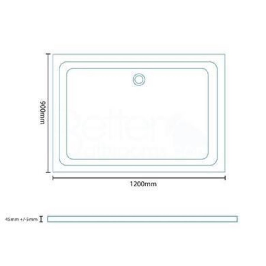 Rectangular Low Profile Shower Tray 1200 x 900mm - Slim Line