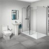 Aqualine 8mm 1400 x 800 Walk In Enclosure &amp; Ultralite Shower Tray with Tabor Suite