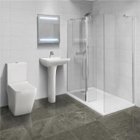 Aqualine™ 8mm 1400 x 900 Walk In Enclosure with Ultralite Shower Tray & Voss Suite