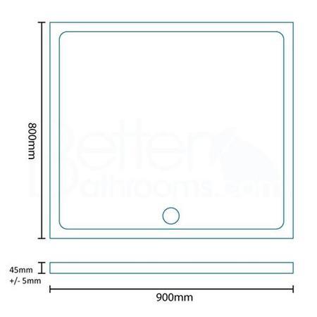 Easy Plumb 900 x 800 Rectangular Shower Tray