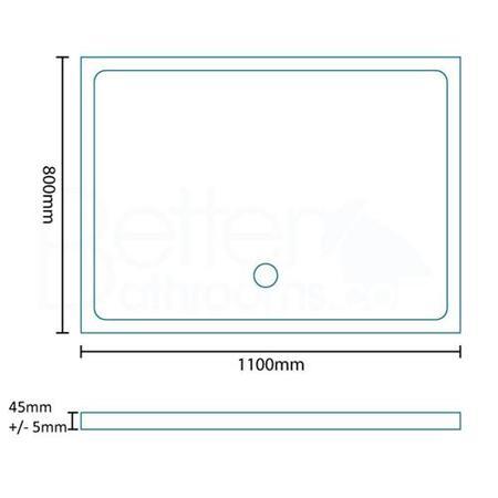 Rectangular Shower Tray 1100 x 800mm - Easy Plumb