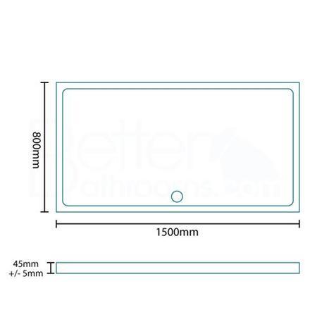 Easy Plumb 1500 x 800 Rectangular Shower Tray 
