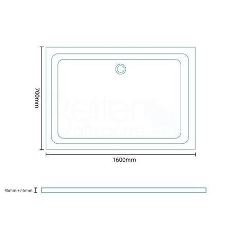 Easy Plumb 1600 x 700 Rectangular Shower Tray
