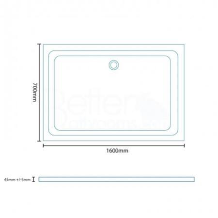 Easy Plumb 1600 x 800 Rectangular Shower Tray