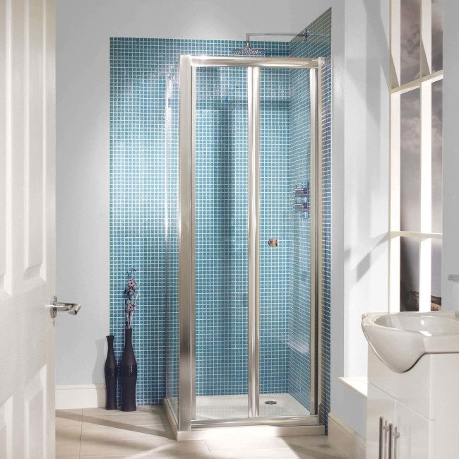 Bi Fold Door Shower Enclosure with Shower Tray 700 x 700mm - 6mm Glass - Aquafloe Range