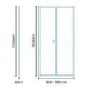 Bi Fold Door Shower Enclosure 900 x 900mm with Shower Tray - 6mm Glass - Aquafloe Range