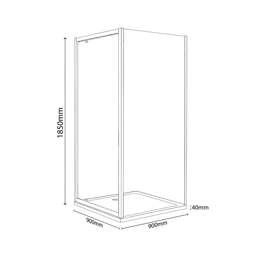 Pivot Shower Enclosure 900 x 900mm with Tray Waste & Shower - Vega