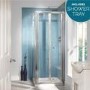 Aquafloe 6mm 1000 x 1000 Bi Fold Door Shower Enclosure with Shower Tray