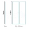 Aquafloe 6mm 1000 x 1000 Bi Fold Door Shower Enclosure with Shower Tray
