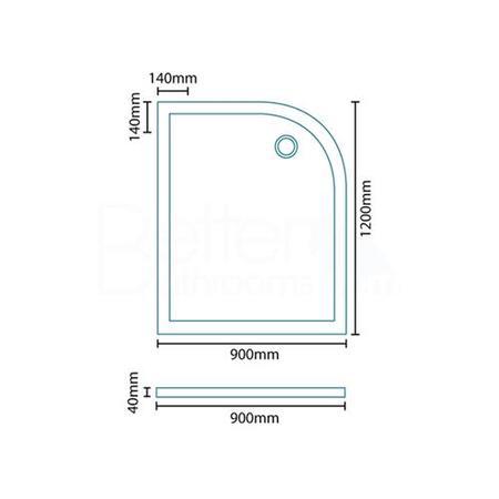 Easy Plumb 1200 x 900 Right Hand Quadrant Shower Tray