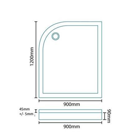 Easy Plumb 1200 x 900 Left Hand Quadrant Shower Tray