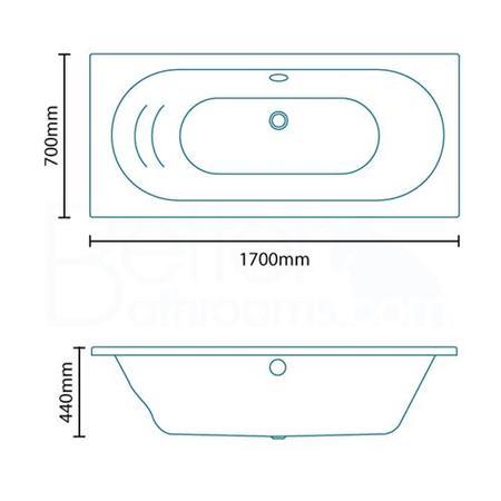 Duo 1700 x 700 Double Ended Bath