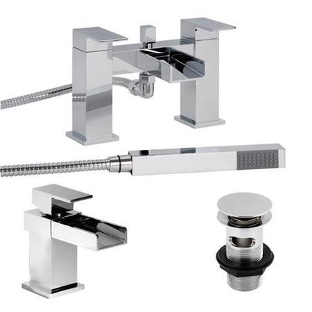 Sanctuary Waterfall Tap Pack with Basin Waste