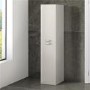 Nottingham 1400mm Floor Standing Storage Unit - White Tall Boy Unit 2 Door Modern Handle 