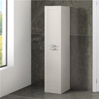 1400mm Floor Standing Storage Unit - White Tall Boy Unit Traditional Handle - Nottingham Range