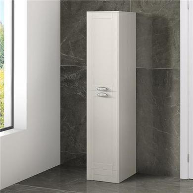 1400mm Floor Standing Storage Unit - White Tall Boy Unit Traditional Handle - Nottingham Range