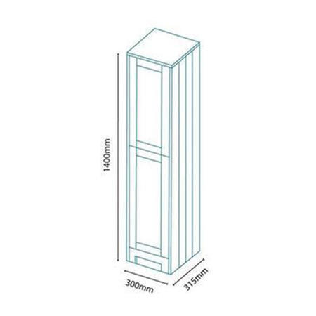 1400mm 2 Door Bathroom Storage Unit Grey - Nottingham