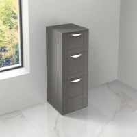 Nottingham 350mm Floor Standing Storage Unit Grey 3 Drawer Unit Modern Handle