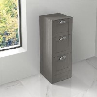 350mm Floor Standing Storage Unit - Grey 3 Drawer Traditional Handle - Nottingham Range