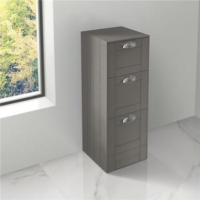 350mm Floor Standing Storage Unit - Grey 3 Drawer Traditional Handle - Nottingham Range
