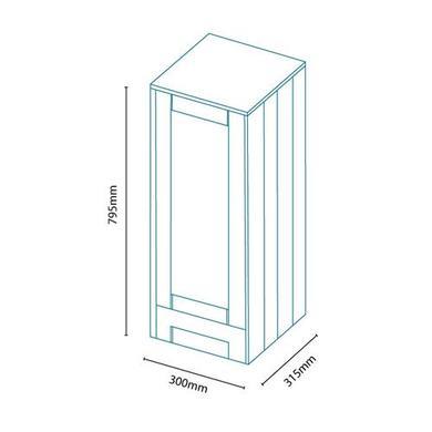 300mm Floor Standing Storage Unit - Grey Single Door Modern Handle - Nottingham Range