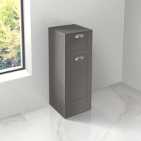 350mm Floor Standing Bathroom Cabinet - Grey Single Door Traditional Handle - Nottingham Range
