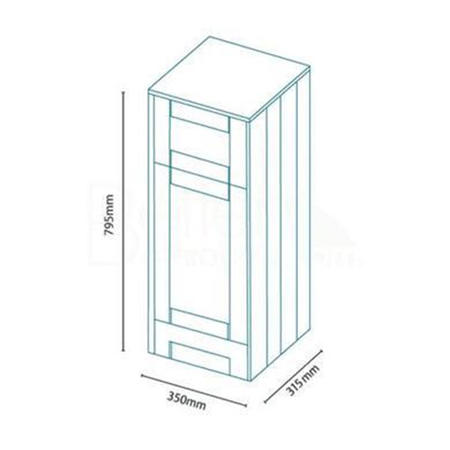 350mm Floor Standing Bathroom Cabinet - Grey Single Door Traditional Handle - Nottingham Range