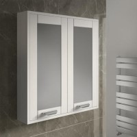 Nottingham White Mirrored Cabinet Modern handle