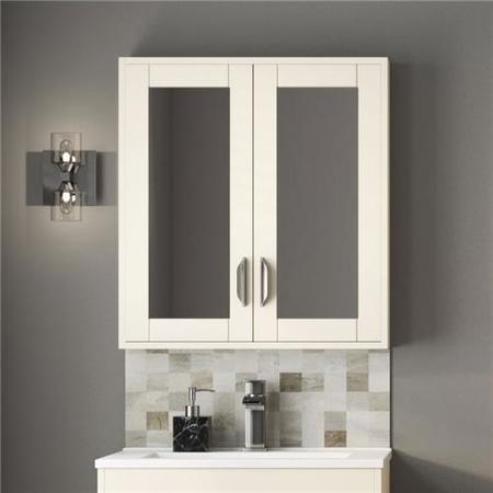 Nottingham Ivory mirror cabinet - Modern handle