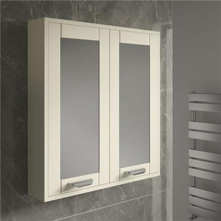 Nottingham Ivory mirror cabinet - Modern handle