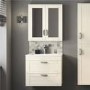 Nottingham Ivory mirror cabinet - Modern handle