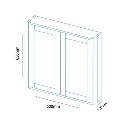 Nottingham Ivory mirror cabinet - Modern handle