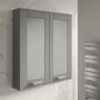 Nottingham 600mm Wall Hung Mirrored Cabinet Grey Double Door Modern Handle
