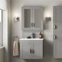Grey Wall Hung Bathroom Cabinet - Modern Handle - Nottingham Range