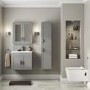 Grey Wall Hung Bathroom Cabinet - Modern Handle - Nottingham Range