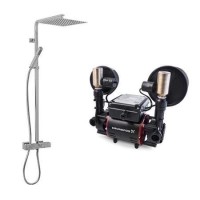 Deluxe Square Ultra 1.5 Bar Twin Impeller Power Shower