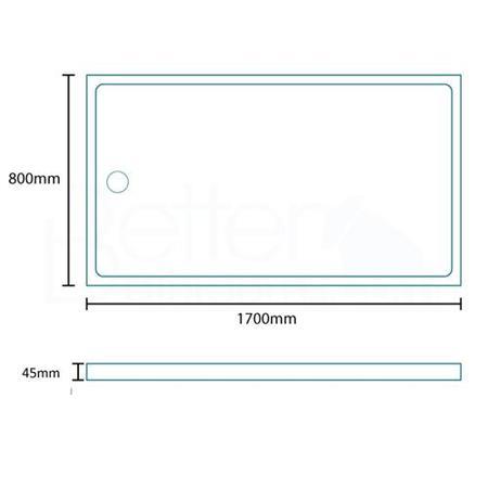 Easy Plumb 1700 x 800 Walk In Shower Tray