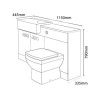 Cuba Toilet &amp; Basin Grey Combination Suite Unit with Square Tabor Toilet