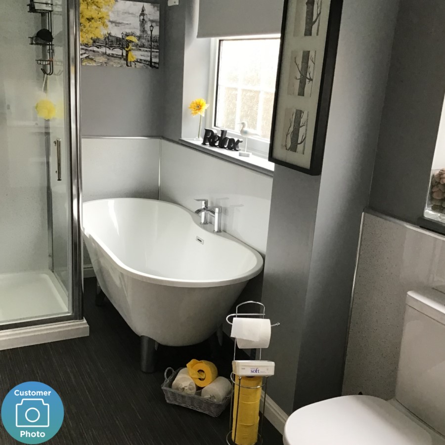 Freestanding Double Ended Bath with Chrome Feet 1690 x 790mm - Eclipse