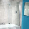 1675mm Right Hand L Shaped Square Shower Bath-Fixed Screen with No Front Panel