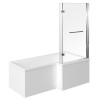 1675mm Right Hand Square Shower Bath and Hinged Screen without Towel Rail-Include Front Panel