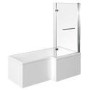1675mm Right Hand Square Shower Bath and Hinged Screen without Towel Rail-Include Front Panel